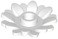 Flor 2x2 Redonda com 16 Pétalas (Girassol) com Pino Branca