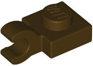 Placa Modificada 1x1 com Clip Horizontal Marrom Escura
