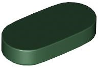 Placa Lisa Redonda Oval 1x2 Verde Escura