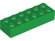 Tijolo Lego 2x6 Verde