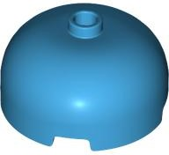 Tijolo Redondo 3x3x1 1/3 Dome Top com Stud Aberto Dark Azure