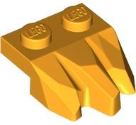 Placa Modificada 1x2 com 3 garras Laranja Brilhante