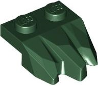 Placa Modificada 1x2 com 3 garras Verde Escura