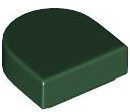 Placa Lisa Modificada 1x1 meio círculo Verde Escura