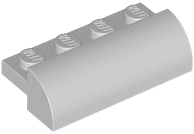 Tijolo 2x4 Modificado com Parte Superior Curvada Cinza Claro