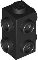 Tijolo Modificado 1x1x1 2/3 com Studs em 3 Lados Preto