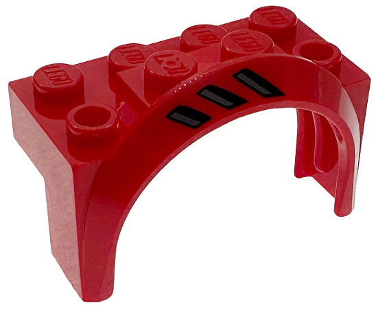 Para-Lamas 4x2 1/2 x2 Vermelho com Listras Pretas Lado Direito