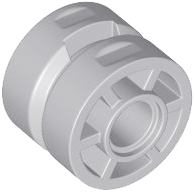 Roda de 14x11 mm com sulco central, parafusos simulados, 6 raios e flange Cinza Claro