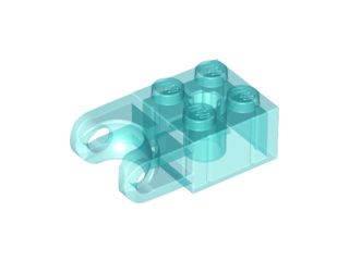 Tijolo Modificado 2x2 com receptáculo para bola e eixo translúcido azul