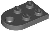 Placa Modificada 3x2 com furo Cinza Escura.