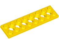 Placa Technic 2x8 com 7 Furos Amarela