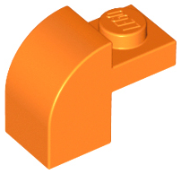 Tijolo Modificado 1x2x1 1/3 com Curvatura Superior Laranja