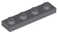 Placa 1x4 Cinza Escura
