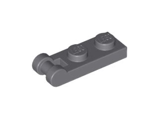 Placa Modificada 1 x 2 com Alça na Extremidade Cinza Escura