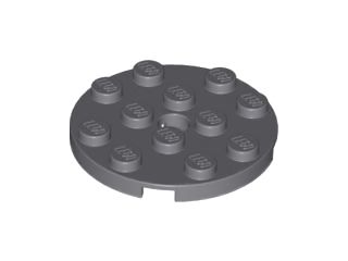 Placa redonda 4x4 com furo Cinza Escura