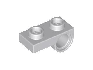 Placa Modificada 1x2 Com Furo para Pino Cinza Clara