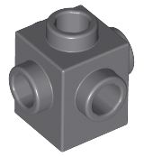 Tijolo Modificado 1x1 com Studs em 4 Lados e no topo Cinza Escuro