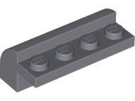 Tijolo 2x4x1 1/3 Modificado com Parte Superior Curvada Cinza Escuro