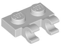 Placa Modificada 1x2 com Clipes Horizontais Cinza Claro