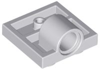 Placa Modificada 2x2 com Orifício para Pinos  e Suporte Transversal  Cinza Clara