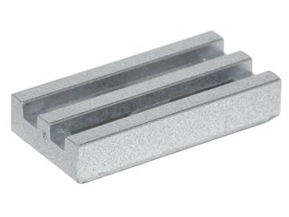 Grade 1x2 Modificada com Ranhura Prata Metálica