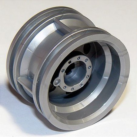 Roda Lego 30.4mm D. x 20mm sem Furos de Fixação e Aros Reforçados Prateada