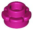 Placa redonda 1x1 com flor de 5 pétalas magenta