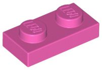 Placa 1x2 Cor de Rosa Escura
