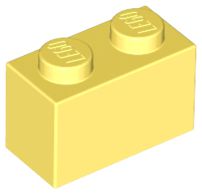 Tijolo 1x2 Amarelo Claro Brilhante
