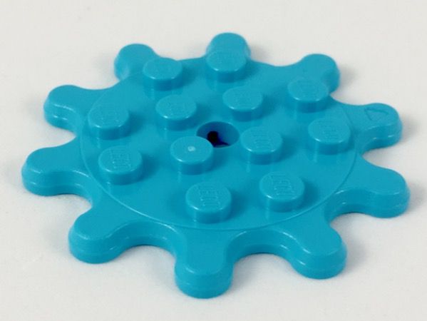 Placa redonda 4x4 com 10 pétalas medium azure