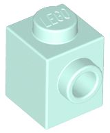 Tijolo Modificado 1x1 Com Furo Lateral Azul bebê - Light Aqua