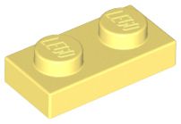 Placa 1x2 Amarelo Claro Brilhante