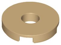 Placa lisa 2x2 com furo Bege Escura