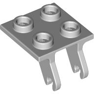 Placa modificada 2x2 com encaixe para roda Cinza Claro