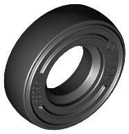 Pneu Preto 14mm D. x 4mm Liso Pequeno Simples com Número Moldado na Lateral