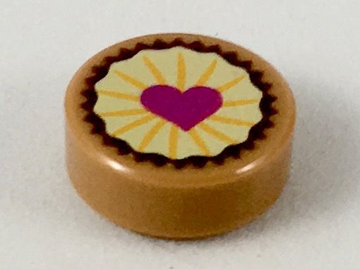 Placa Redonda 1x1 com detalhe de pastelaria e coração