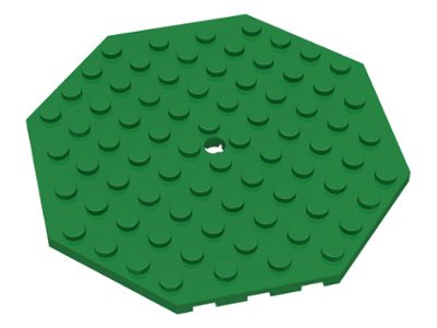 Placa Modificada 10x10 octagonal com orificio Verde
