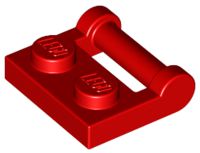 Placa Modificada 1x2 com Alça Vermelho