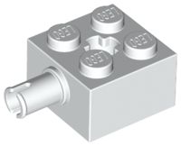 Tijolo modificado 2x2 com pino lateral Branco