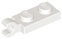 Placa 1x2 com clip horizontal na extremidade Branca