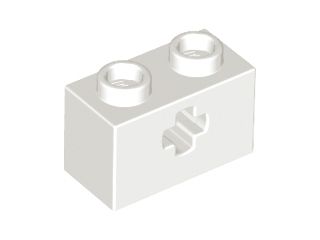 Tijolo Technic 1x2 com Furo para Eixo Branco