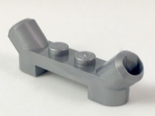 Placa Modificada 1x4 com tubos angulados Cinza Prateado