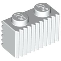 Tijolo modificado 1x2 com ranhuras Branco