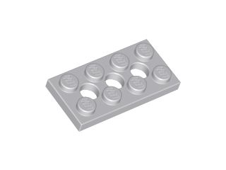 Placa Technic 2x4 com 3 furos Cinza Claro