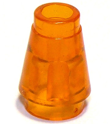 Cone 1x1 com Sulco Superior Translúcido Laranja