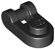 Placa Modificada 1x1 arredondada com alça de barra Preta