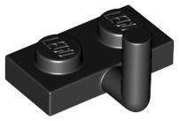 Placa modificada 1x2 com braço para cima (comprimento do braço horizontal de 5 mm) Preto