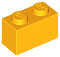 Tijolo 1x2 Laranja Brilhante