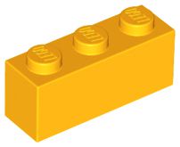 Tijolo 1x3 Laranja Brilhante