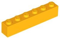 Tijolo 1x6 Laranja Brilhante